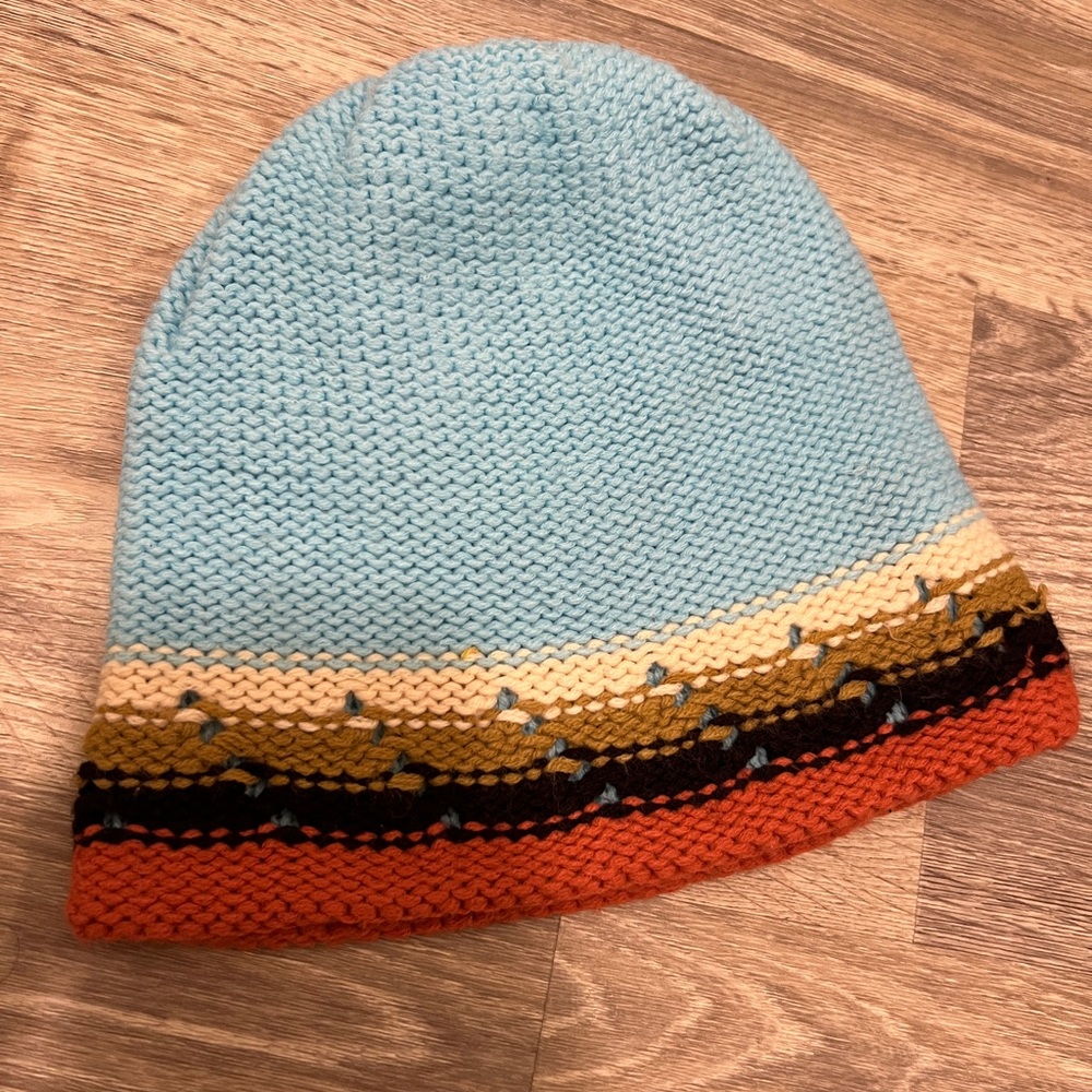 Tommy Hilfiger Blue and Orange Knit Beanie